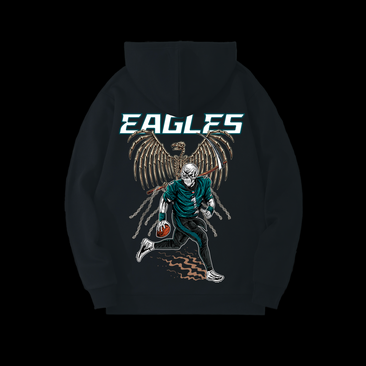 Philadelphia Eagles Digital Logo Graphic Hoodie, Black