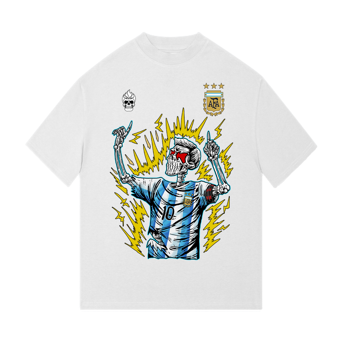 ARGENTINA LIONEL MESSI "KING OF WORLD CUP" TEE - Off-white