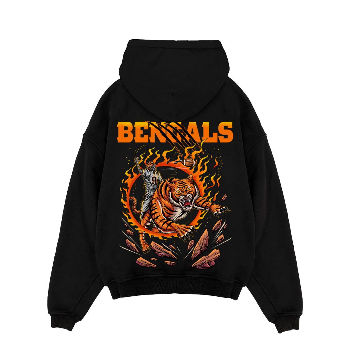 BURROW BENGALS "RING OF FIRE" PREMIUM PULL-OVER HOODIE