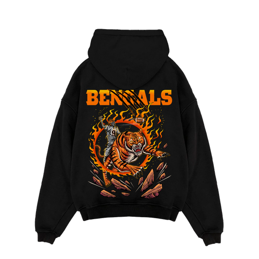 BURROW BENGALS "RING OF FIRE" PREMIUM PULL-OVER HOODIE