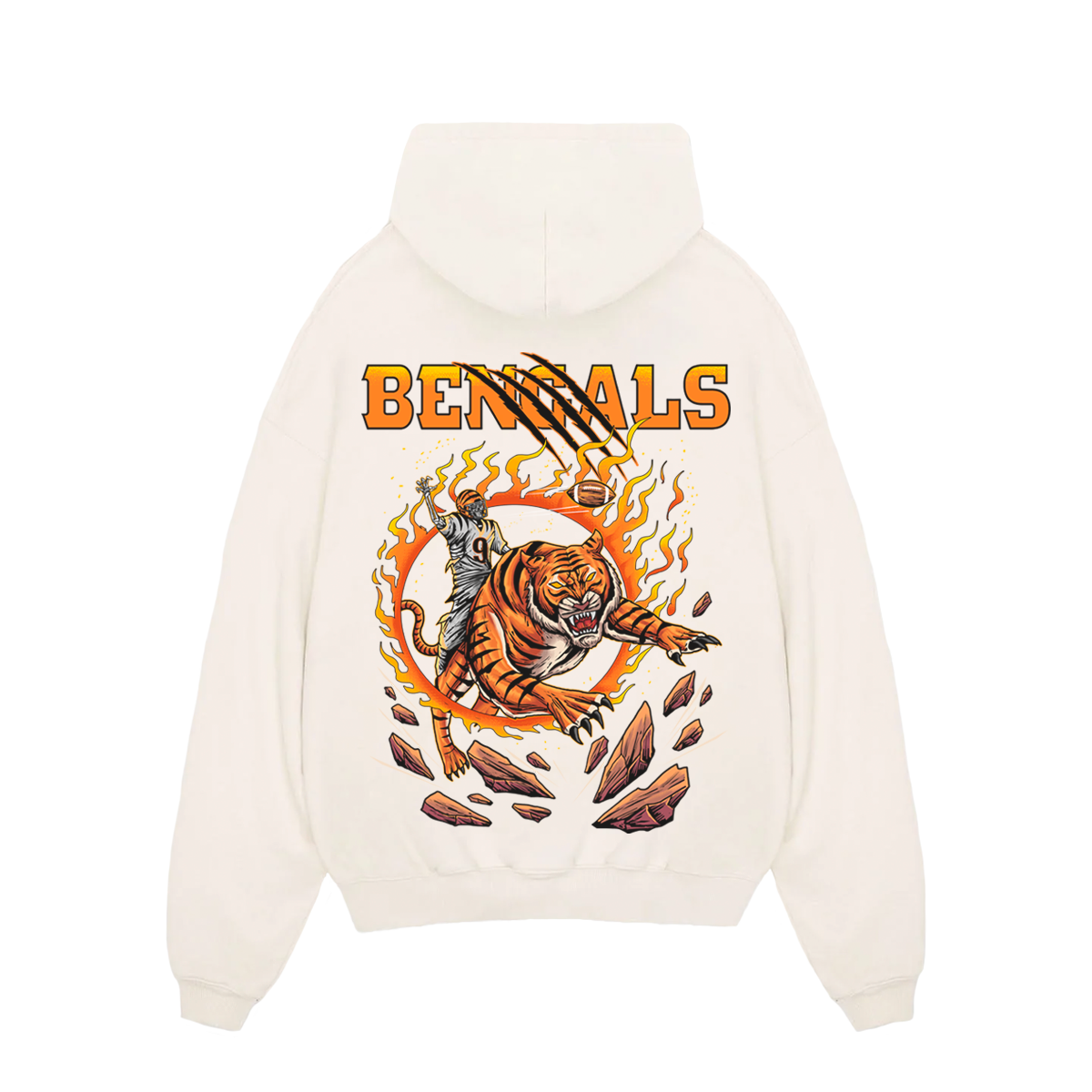 BURROW BENGALS "RING OF FIRE" PREMIUM PULL-OVER HOODIE