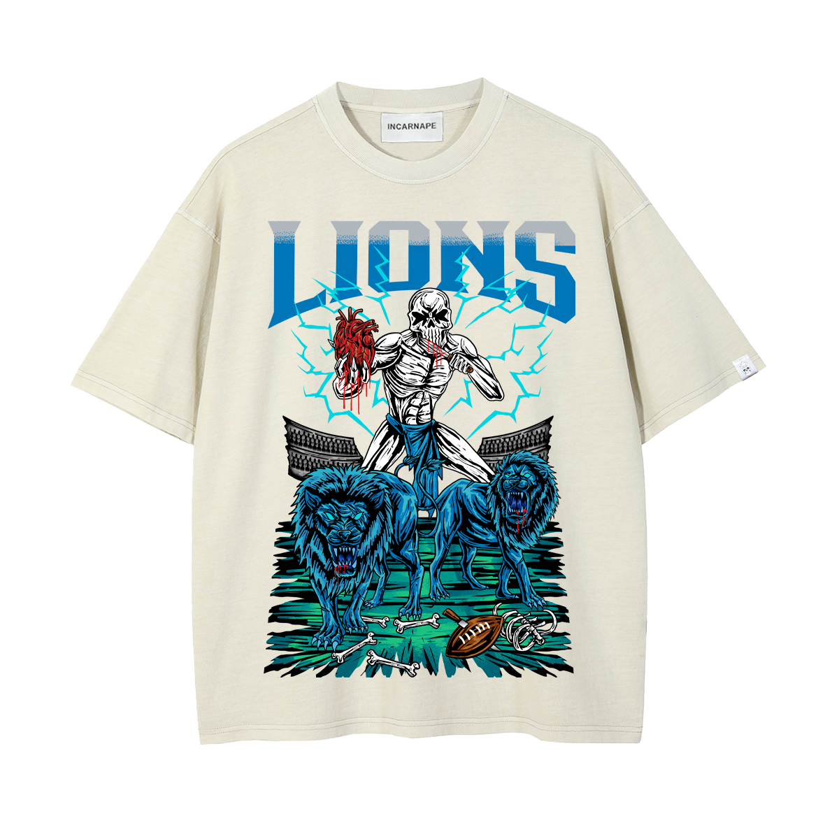 DETROIT "HEART OF A LION"  OVERSIZED TEE